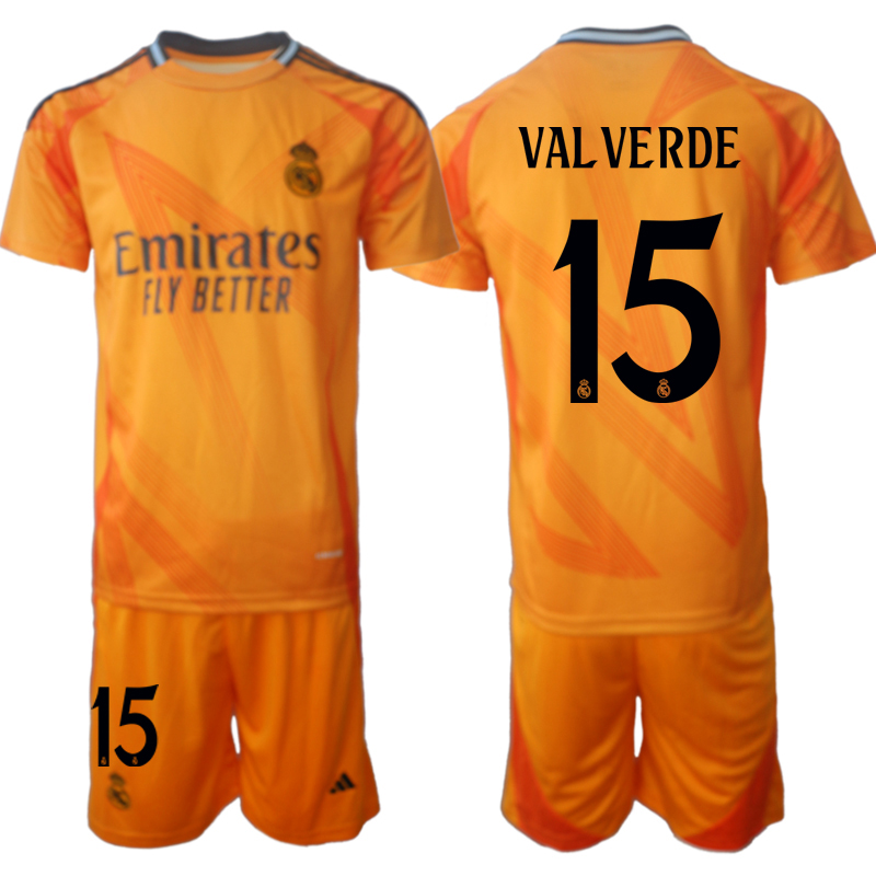 Men 2024-2025 Club Real Madrid away orange #15 Soccer Jersey->real madrid jersey->Soccer Club Jersey
